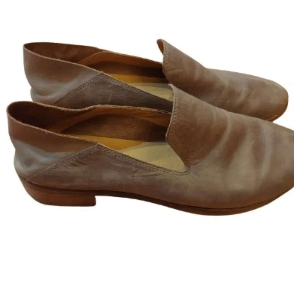 Lucky Brand Cahill Leather Open Grey Slip On Shoes - Picture 3 of 7